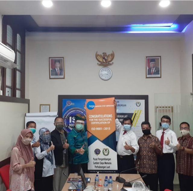 Pusat Pengembangan SDM Perhubungan Laut meraih sertifikat ISO 9001:2015 dari NQA